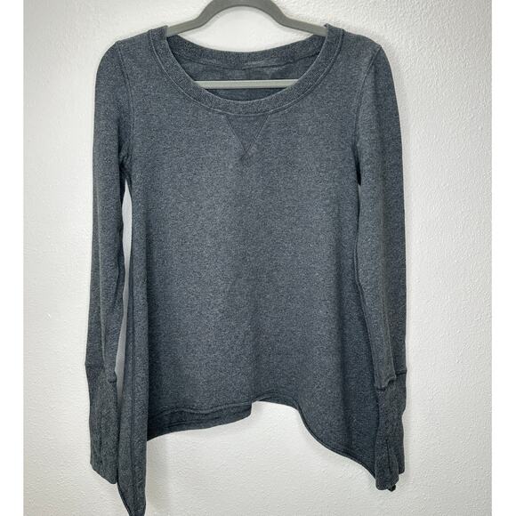 Lululemon Athletic Gray Tea Lounge Pullover Sweater Asymmetrical Hem 6 - Picture 4 of 10
